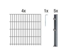 4004338641276 - Alberts Doppelstabmatten-Grundset 10 m 250 x 123 cm 6 5 6 anthrazit