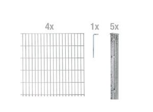 4004338644222 - Alberts Doppelstabmatten-Grundset 10 m 250 x 123 cm 6 5 6 feuerverzinkt