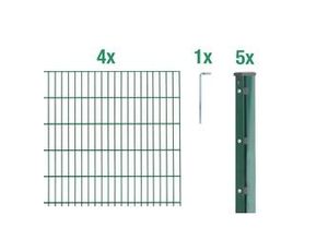 4004338644291 - Alberts Doppelstabmatten-Grundset 10 m 250 x 83 cm 6 5 6 grün