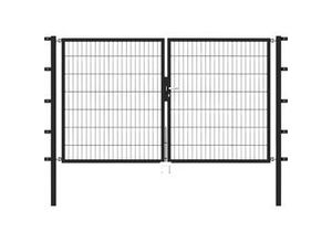 4004338648541 - Alberts Stabgitter Doppeltor Flexo 250 x 140 cm 6 5 6 anthrazit zE