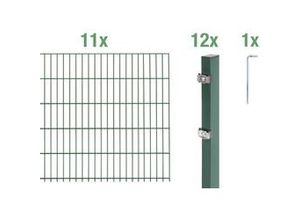 4004338650018 - Alberts Doppelstabmatten-Grundset 22 m 200 x 120 cm 6 5 6 grün