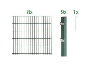 4004338651299 - Alberts Doppelstabmatten-Grundset 16 m 200 x 140 cm 6 5 6 grün