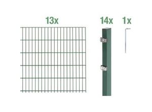 4004338653279 - Alberts Doppelstabmatten-Grundset 26 m 200 x 140 cm 6 5 6 grün