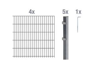 4004338654689 - Alberts Doppelstabmatten-Grundset 8 m 200 x 160 cm 6 5 6 anthrazit