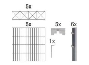 4004338667498 - Alberts Doppelstabmatten-Grundset Nexus 200 x 120 cm 10 m anthrazit