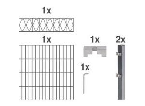 4004338667702 - Alberts Doppelstabmatten-Grundset Eleganz 200 x 140 cm 2 m anthrazit