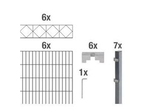 4004338668303 - Alberts Doppelstabmatten-Grundset Bergen 200 x 100 cm 12 m anthrazit