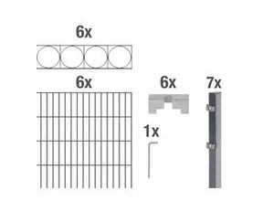4004338668419 - Alberts Doppelstabmatten-Grundset Oslo 200 x 120 cm 12 m anthrazit