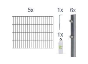 4004338689872 - Alberts Komplettset Doppelstabmatten 10 m 80 cm 6 5 6 anthrazit