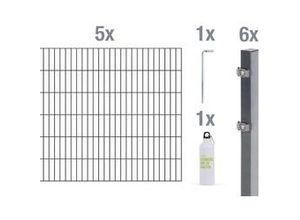 4004338689896 - Alberts Komplettset Doppelstabmatten 10 m 120 cm 6 5 6 anthrazit