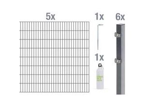 4004338689919 - Alberts Komplettset Doppelstabmatten 10 m 160 cm 6 5 6 anthrazit