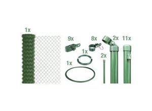 4004338696535 - Alberts Komplettset Maschendrahtzaun 25 m 200 cm hoch grün