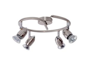 4004353003738 - - Decken Lampe Wohn Zimmer Beleuchtung Rondell Leuchte silber Flur Spots beweglich G16194 77