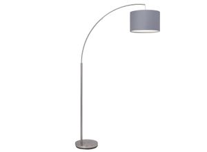 4004353158667 - Lampe Clarie Bogenstandleuchte 18m eisen grau 1x A60 E27 60W geeignet für Normallampen (nicht enthalten) Mit Fußschalter - grau - Brilliant