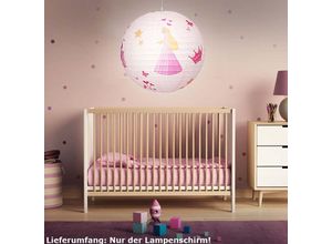 4004353190353 - - Lampenschirm Papier rosa Prinzessin Muster ohne Pendel princess 55999P17