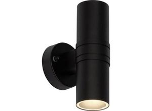 4004353253652 - BRILLIANT Lampe Hanni LED Außenwandleuchte 2flg schwarz 2x LED-PAR51 GU10 3W LED-Reflektorlampen inklusive (250lm 3000K) IP-Schutzart 44 - spritzwassergeschützt