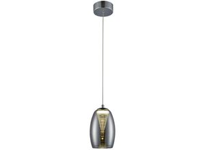 4004353284502 - BRILLIANT Lampe Metropolis LED Pendelleuchte 1flg chrom rauchglas 1x 5W LED integriert COB 500lm 3000K In der Höhe einstellbar   Kabel kürzbar Energiesparend und langlebig durch LED-Einsatz