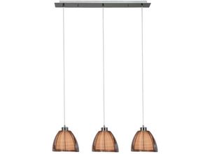 4004353284670 - BRILLIANT Lampe Relax Pendelleuchte 3flg bronze chrom 3x A60 E27 60W gf Normallampen n ent In der Höhe einstellbar   Kabel kürzbar Für LED-Leuchtmittel geeignet