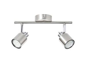 4004353318306 - Lampe Andres Spotrohr 2flg nickel chrom 2x PAR51 GU10 10W geeignet für Reflektorlampen (nicht enthalten) Köpfe schwenkbar - silber - Brilliant