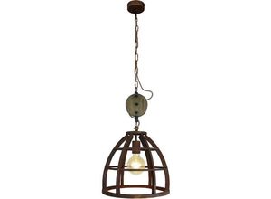 4004353319587 - Lampe Matrix Pendelleuchte 34cm rostfarbend 1x G95 E27 60W geeignet für Normallampen (nicht enthalten) Kette ist kürzbar - braun - Brilliant