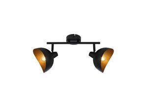 4004353324345 - BRILLIANT Lampe Layton Spotrohr 2flg schwarz matt gold 2x D45 E14 25W geeignet für Tropfenlampen (nicht enthalten) Köpfe schwenkbar - gold