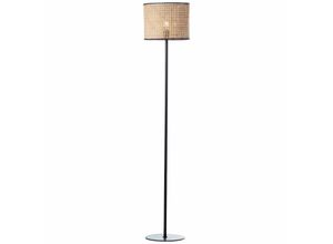 4004353351679 - Lampe Wiley Standleuchte 1flg rattan 1x A60 E27 60W geeignet für Normallampen (nicht enthalten) Mit Fußschalter - braun - Brilliant