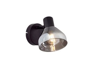 4004353351716 - BRILLIANT Lampe Reflekt Wandspot schwarzmatt rauchglas 1x D45 E14 18W geeignet für Tropfenlampen (nicht enthalten) Kopf schwenkbar