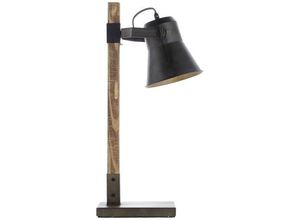 4004353361500 - Lampe Decca Tischleuchte schwarz stahl 1x A60 E27 10W Holz aus nachhaltiger Waldwirtschaft (fsc) - schwarz - Brilliant