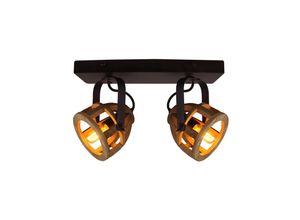 4004353372520 - BRILLIANT Lampe Matrix Wood Spotbalken 2flg schwarz natur 2x D45 E14 40W geeignet für Tropfenlampen nicht enthalten Köpfe schwenkbar Für LED-Leuchtmittel geeignet