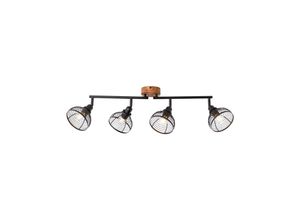 4004353378881 - Lampe Avia Spotrohr 4flg schwarz holzfarbend Metall Holz 4x D45 E14 40WTropfenlampen (nicht enthalten) - schwarz - Brilliant