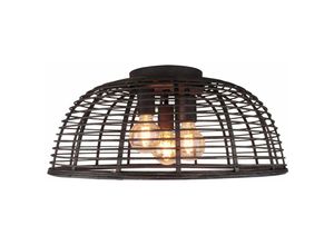 4004353379901 - Crosstown Deckenleuchte 57cm holz dunkel schwarz InnenleuchtenDeckenleuchten-dekorativ 3x A60 E27 40W geeignet für Normallampen (nicht