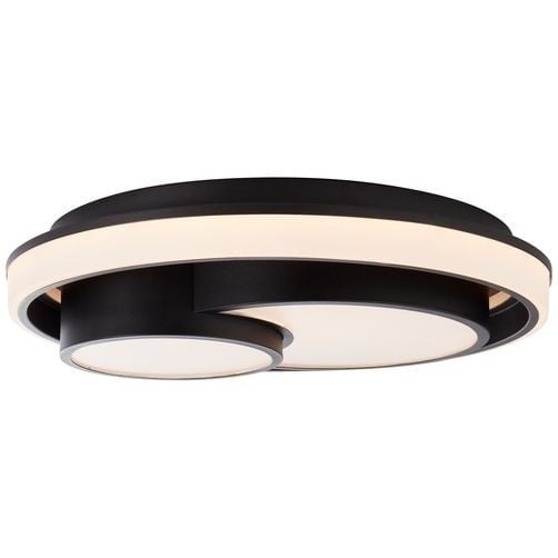 4004353386695 - LED-Deckenleuchte Dwain Schwarz 39W 3900lm 3000-6500K Warmweiß Tageslichtweiß mit Fernbedienung Ø50cm 4004353386695 - LED-Deckenleuchte Dwain Schwarz 39W 3900lm 3000-6500K Warmweiß Tageslichtweiß mit Fernbedienung Ø50cm