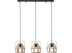 4004353390203 - Lampe Calley Pendelleuchte 3flg holz dunkel schwarz Aluminium schwarz 3x A60 E27 42 w - schwarz - Brilliant