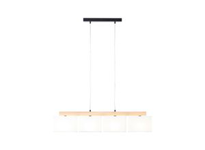 4004353393662 - Lampe Rayan Pendelleuchte 4flg eiche geölt weiß 4x A60 E27 25W Holz aus nachhaltiger Waldwirtschaft (fsc) - braun - Brilliant