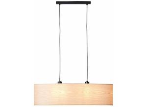 4004353394829 - BRILLIANT Lampe Romm Pendelleuchte 2flg oval holz hell schwarz 2x A60 E27 52W Kabel kürzbar   in der Höhe einstellbar - schwarz