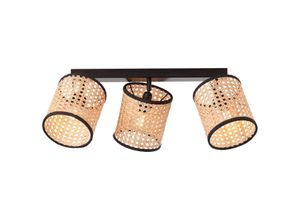 4004353396519 - Lampe Wiley Spotbalken 3flg holz hell schwarz 3x D45 E14 60W Köpfe schwenkbar - schwarz - Brilliant