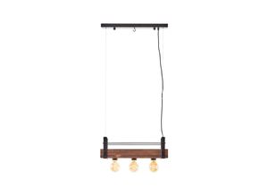 4004353396571 - Lampe Bankwood Pendelleuchte 3flg schwarz stahl holz 3x A60 E27 28W Holz aus nachhaltiger Waldwirtschaft (fsc) - schwarz - Brilliant