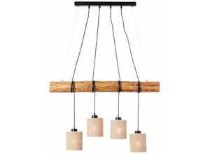 4004353396663 - Lampe Vander Pendelleuchte 4flg schwarz holzfarbend 4x A60 E27 25W Holz aus nachhaltiger Waldwirtschaft (fsc) - braun - Brilliant