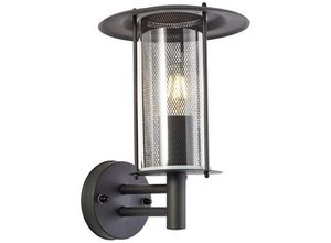 4004353403217 - Lampe Detroit Außenwandleuchte stehend schwarz matt Metall Glas schwarz 1x A60 E27 20 w - schwarz - Brilliant