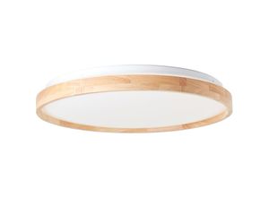 4004353411274 - Alson led Deckenleuchte 48cm holz hell weiß Metall Holz Kunststoff 1x 32 w led integriert (Lichtstrom 3300lm Lichtfarbe 3000-6500K) - weiß