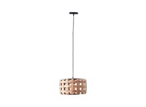 4004353411588 - Lampe Woodline Pendelleuchte 1flg bambus 36cm Metall Textil braun 1x A60 E27 60 w - braun - Brilliant
