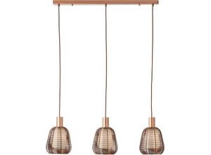 4004353413391 - Lampe Wallace Pendelleuchte 3-flammig Kaffee dunkel Metall Holz braun 3x A60 E27 40 w - braun - Brilliant