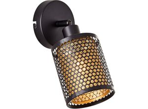 4004353424182 - Lampe Cheval Wandspot schwarz gold Metall Bambus schwarz 1x D45 E14 28 w - schwarz - Brilliant