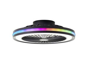 4004353425189 - Lampe Palmero led Deckenleuchte 465cm mit Ventilator schwarz Metall schwarz 40 w led integriert - schwarz - Brilliant