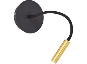 4004353425851 - Lampe Jutta led Wandspot mit Flexarm und Schalter sand schwarz matt gold Metall Kunststoff schwarz 41 w led integriert - schwarz - Brilliant