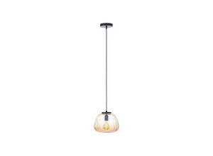 4004353430077 - Lampe Kaizen Pendelleuchte 25cm amber-bernstein schwarz matt Metall Kunststoff braun 1x A60 E27 40 w - braun - Brilliant