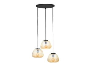 4004353430107 - Lampe Kaizen Pendelleuchte 3flg amber-bernstein schwarz matt Metall Kunststoff braun 3x A60 E27 40 w - braun - Brilliant