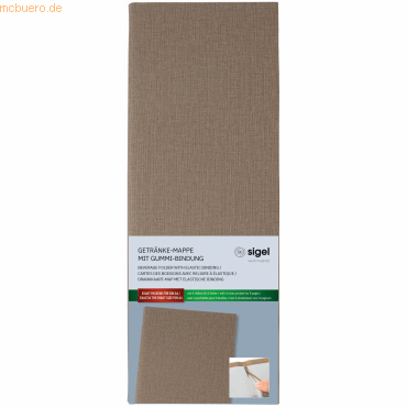 4004360768705 - Getränke-Mappe Gummi-Bindung 1 2 A4 Langformat Kunststoff beige