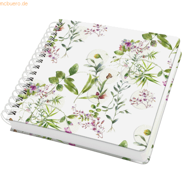 4004360769481 - SIGEL Notizbuch mit Spirale Jolie® ca DIN A5 blanko grün violett weiß pink Hardcover 240 Seiten 1 St