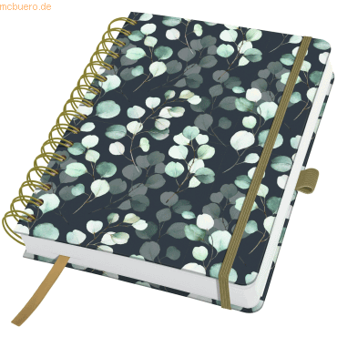 4004360769542 - 2 x Spiral-Notizbuch Jolie Dot-Lineatur ca A5 Eucalyptus Night